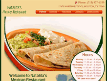 Tablet Screenshot of natalitasrestaurant.com